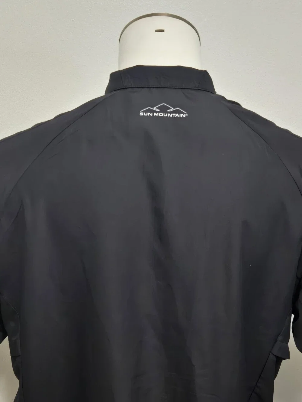 Sun Mountain Wind Wear Golf 1/4 Zip Windbreaker w/Pockets, Black, Men's L